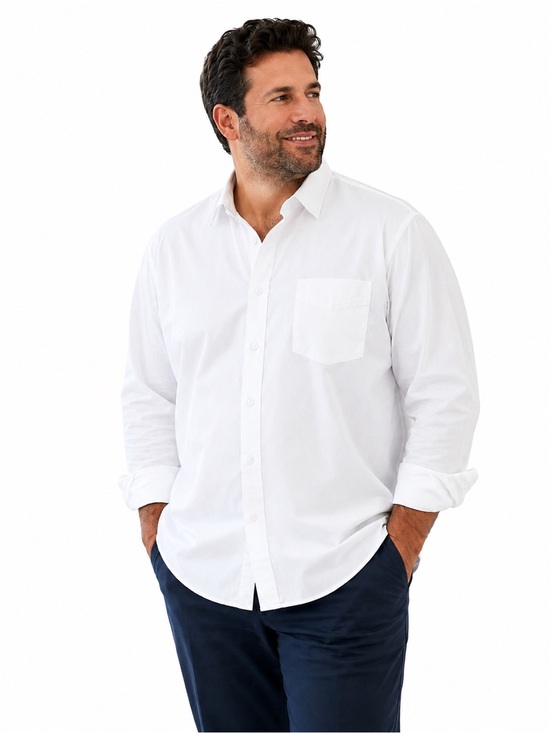 Wrangler- George Straight Collection Other - GS Men's White Long-Sleeve Button-Up Dress Shirt - Classic Pocket Style